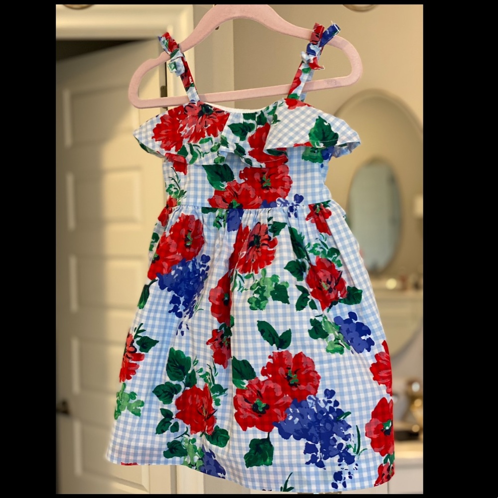 Janie and Jack floral gingham dress 18-24M